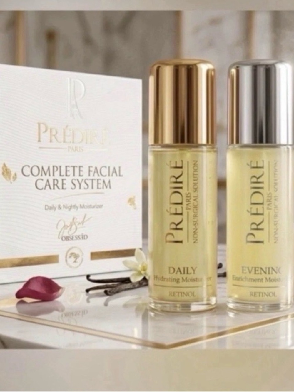 Complete Facial Care System - Daily & Evening Moisturizers in Gold and Silver